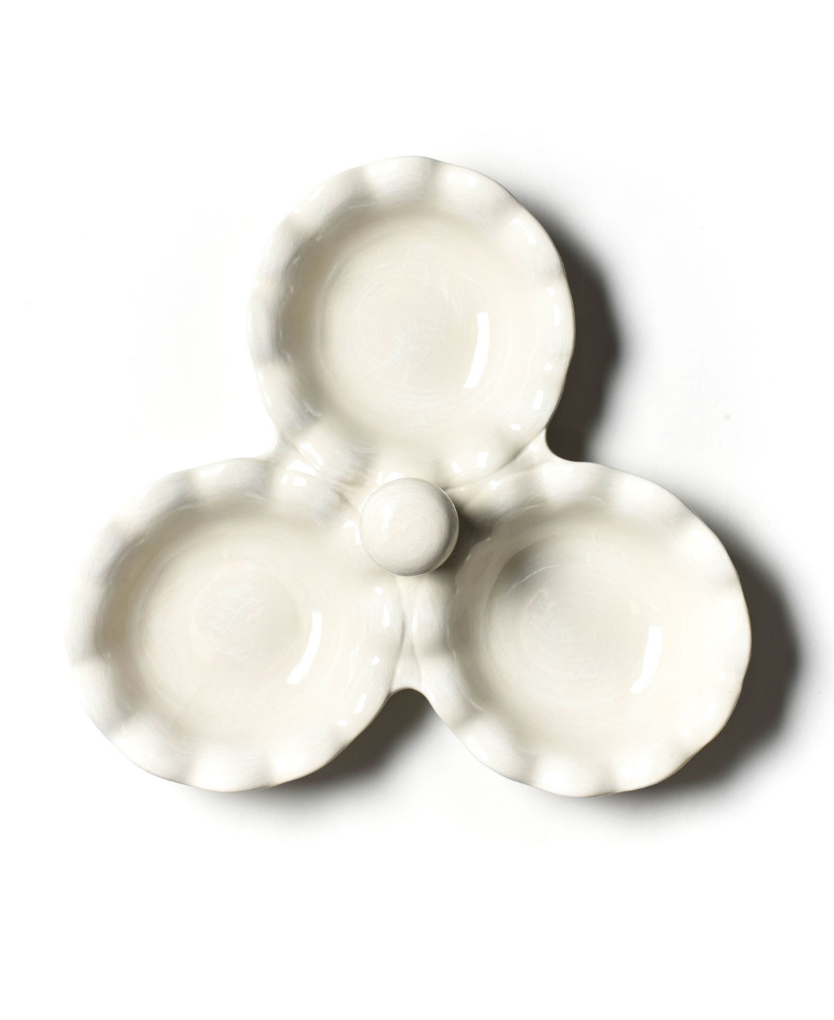 Coton Colors SignatureRuffle Three Bowl Server - White