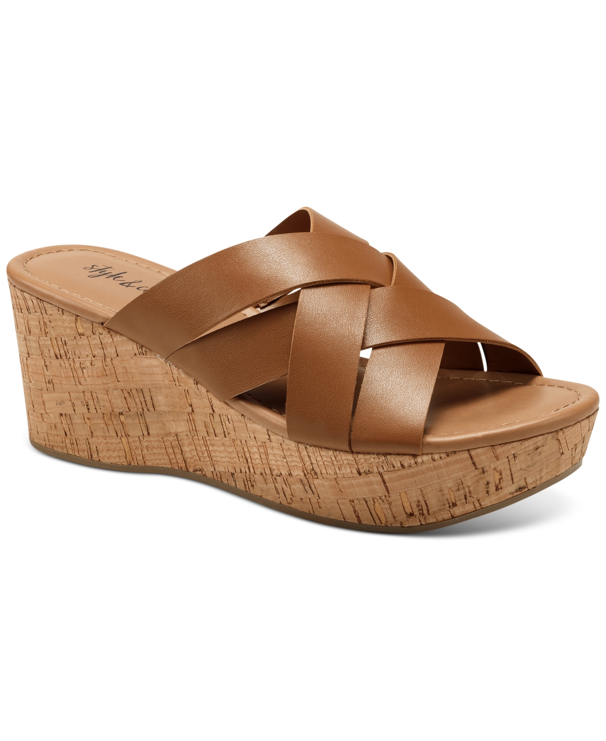Style & Co Violettee Slide Wedge Sandals, Created For Macy's Women's