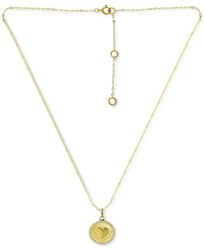 Giani Bernini Cubic Zirconia Heart Medallion Pendant Necklace in 18k ...