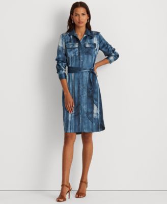 Lauren Ralph Lauren - Tie-Dye Print Satin Shirtdress