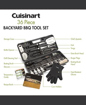 Cuisinart Backyard BBQ Grill Tool Set (36-Piece) CGS-8036 - The