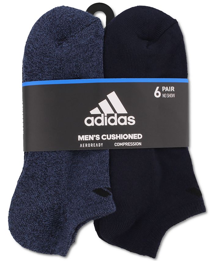 adidas Men's Athletic Cushioned No Show Socks - 6 pk. - Macy's
