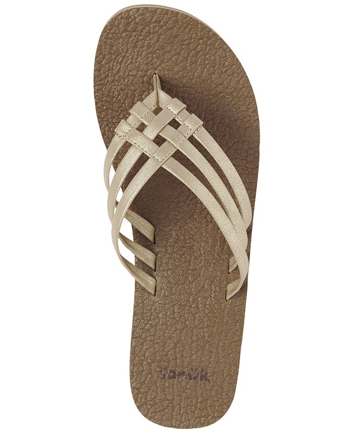 Sanuk Yoga Sandy Metallic Flip-Flop Sandals Strappy 11 Women's