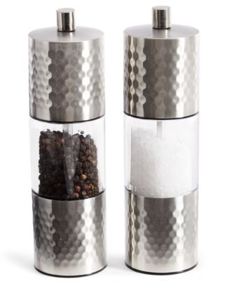 Martha Stewart Collection - Hammered Stainless Steel Salt & Pepper Grinders