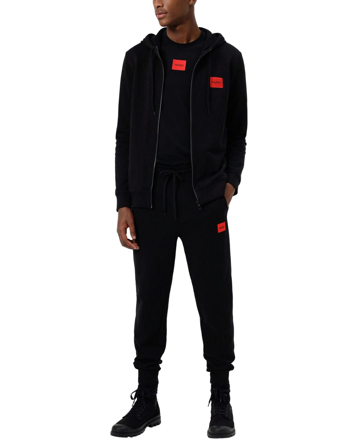 Мужская футболка Hugo Boss Logo Patch, цвет: Чёрный — фото 4