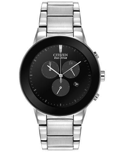 Citizen Men's Chronograph Axiom Eco-Drive Stainless Steel Bracelet Watch 43mm AT2240-51E