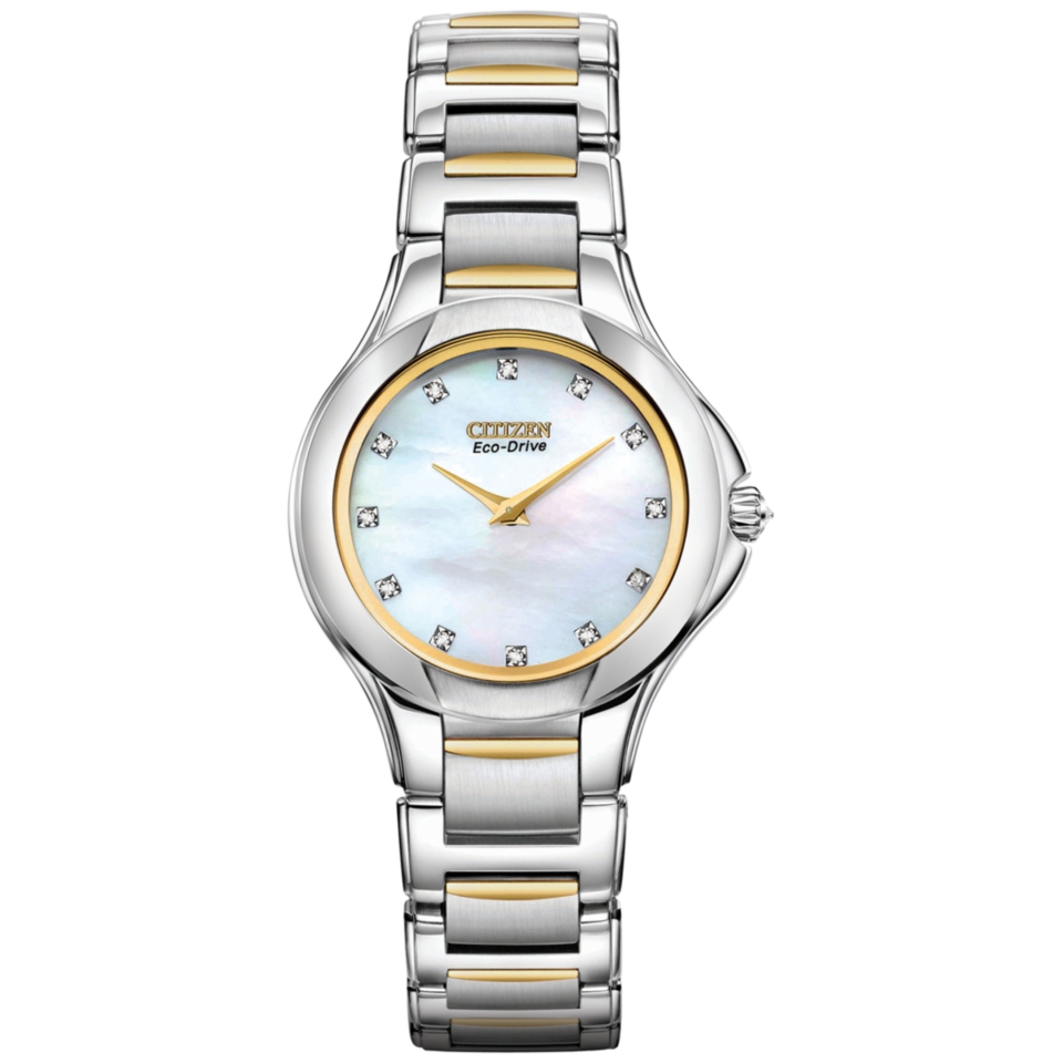 Citizen Womens Fiore Eco Drive Diamond Accent Two Tone Stainless