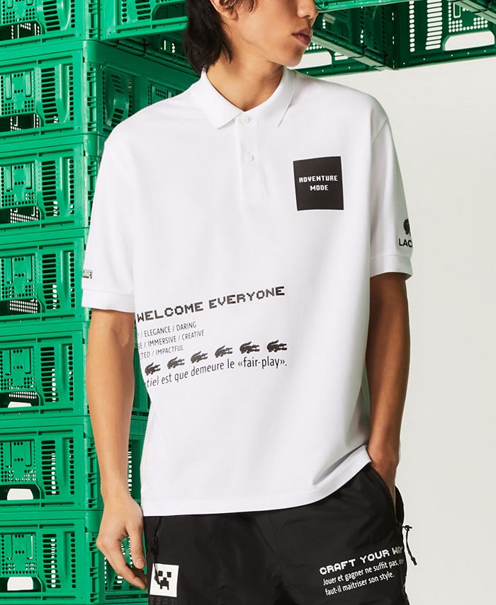 Lacoste Men's L!VE x Minecraft Loose-Fit Logo Polo Shirt - Macy's