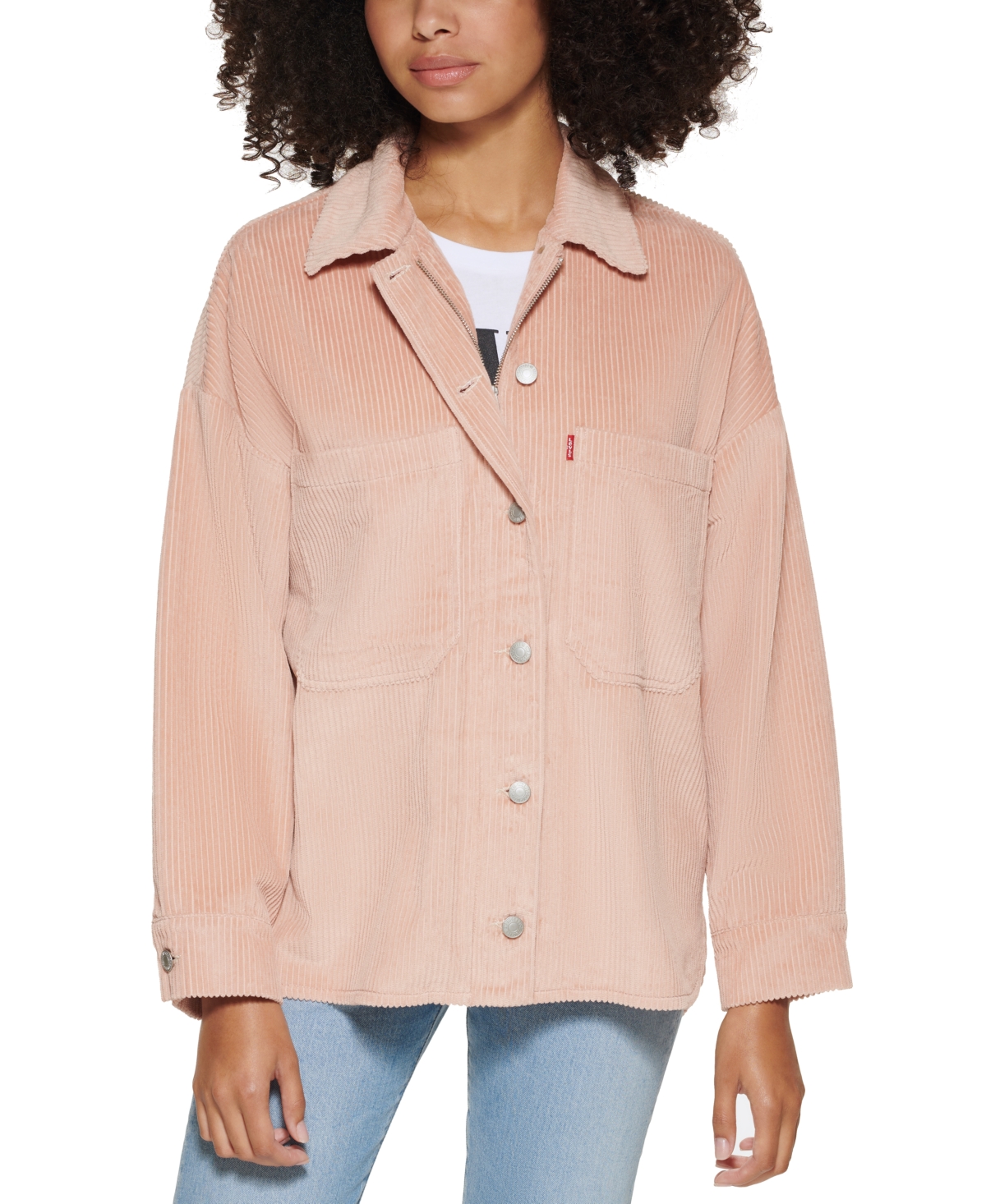 Levi's Women's Zip-front Shacket In Rose Mist | ModeSens