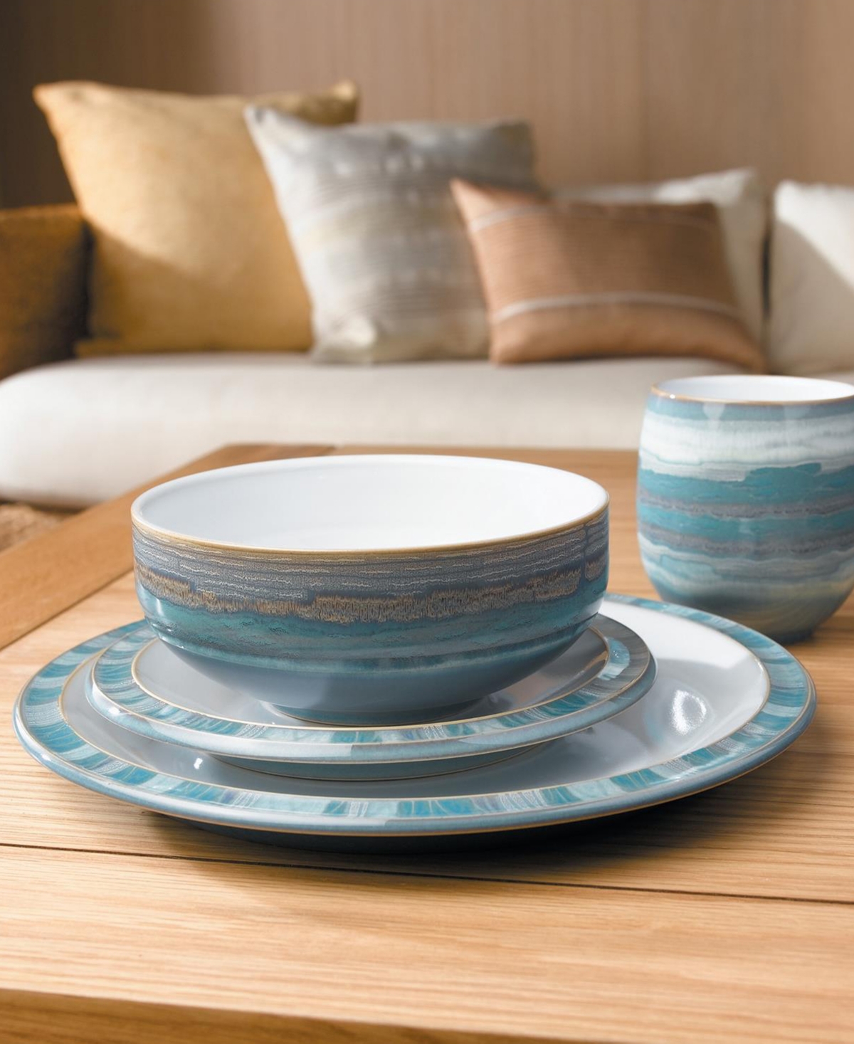 Denby azure dinner on sale set