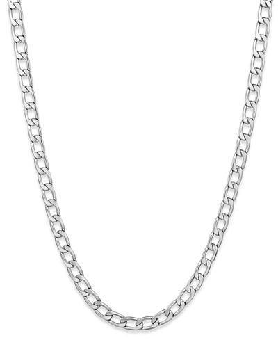 Sutton by Rhona Sutton Men's Stainless Steel Curb-Link Chain Necklace