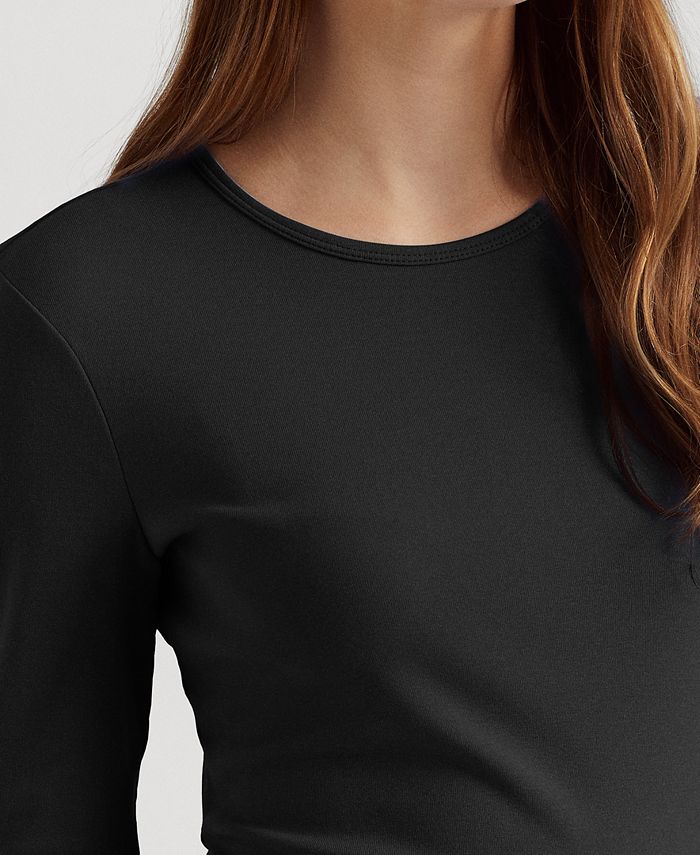 Lauren Ralph Lauren Long-Sleeve Stretch T-Shirt & Reviews - Tops ...