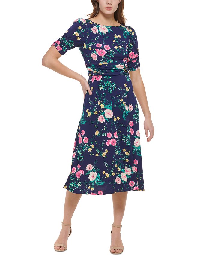 Jessica Howard Petite Floral Midi Dress - Macy's