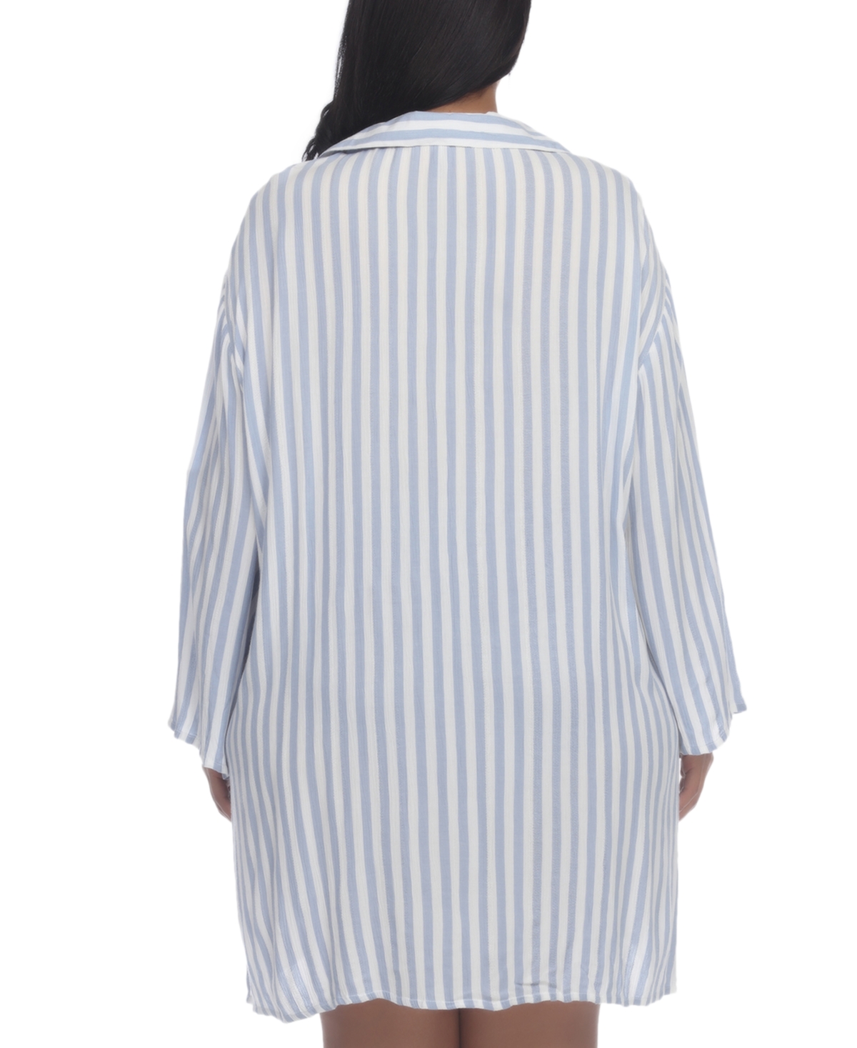 Raviya Plus Size Striped Tunic Shirt Cover-Up