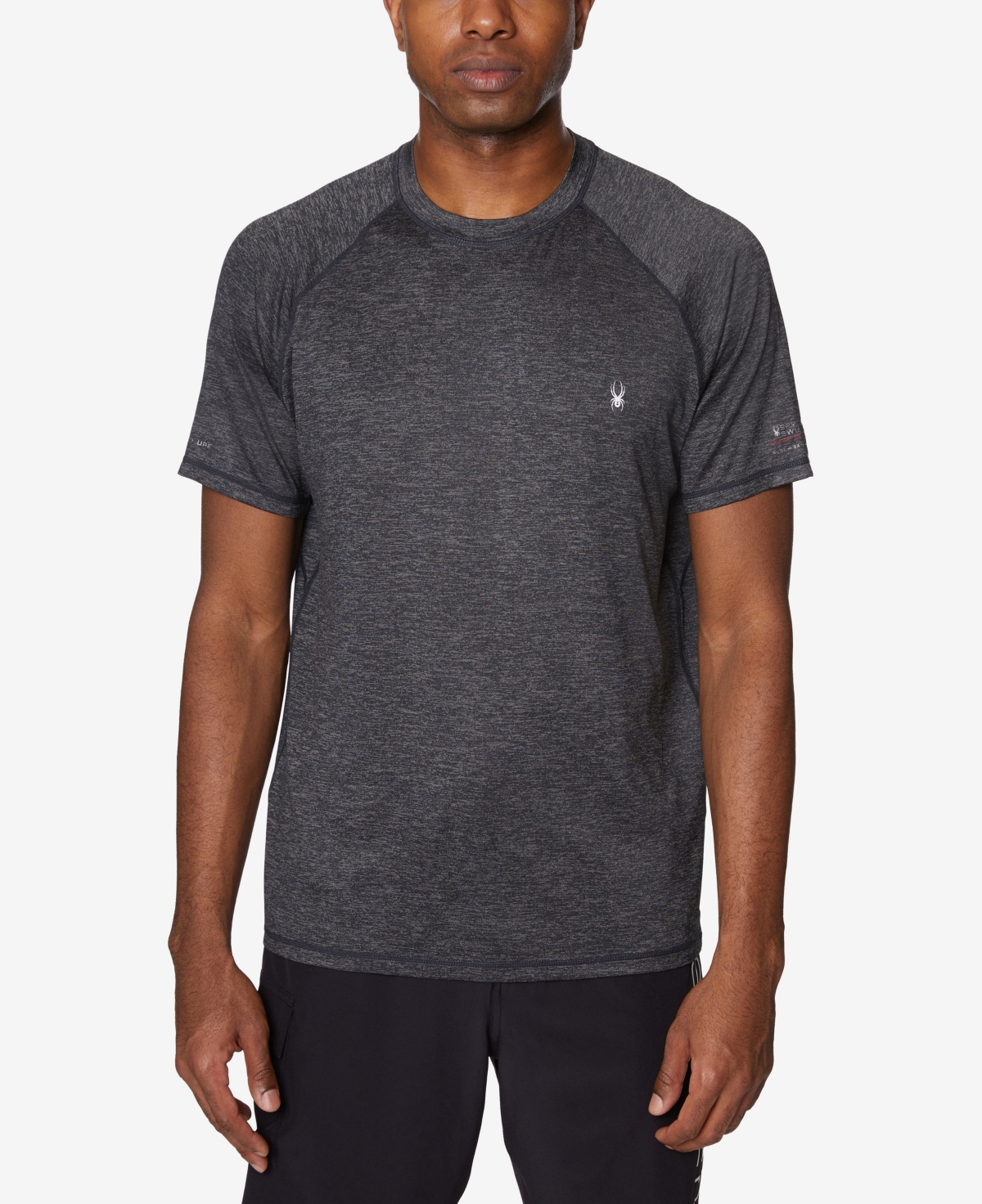 Spyder Men's Standard Short Sleeves Rashguard T-shirt In Black
