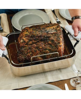 5-Ply Clad Stainless Steel 15" x 11.5" Roaster with Removable Rack