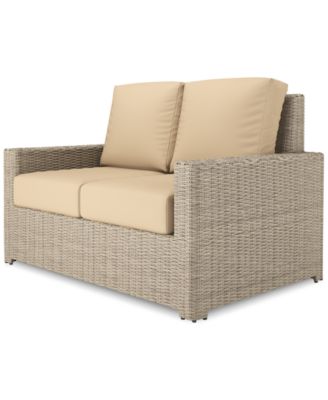 Sydney Woven Outdoor Loveseat with Sunbrella&reg; Spectrum Sand Cushions