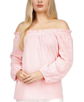 Michael Kors - Women's Striped Off-The-Shoulder Top