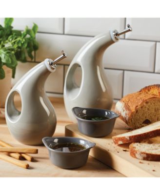 Rachael Ray - Ceramics EVOO 4-Pc. Dispensing Bottle and Ramekin Dipper Set