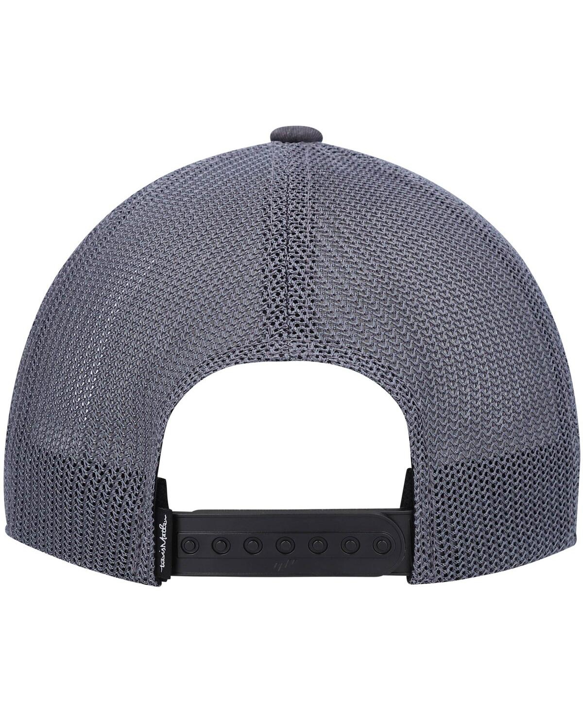 Shop Travis Mathew Men's Travismathew Heathered Charcoal Widder 2.0 Trucker Snapback Hat In Black