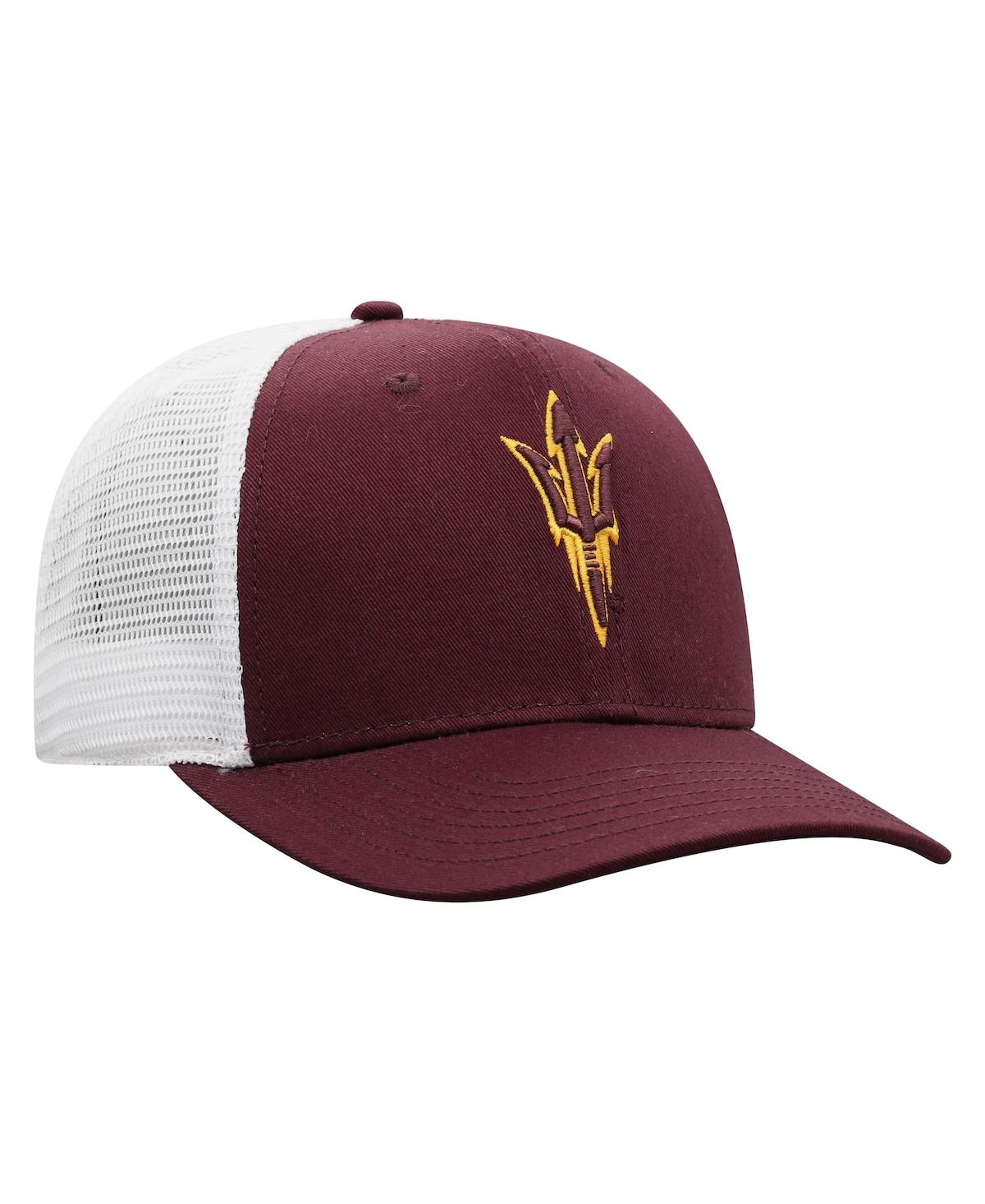 Top Of The World Men's  Maroon, White Arizona State Sun Devils Trucker Snapback Hat In Maroon,white