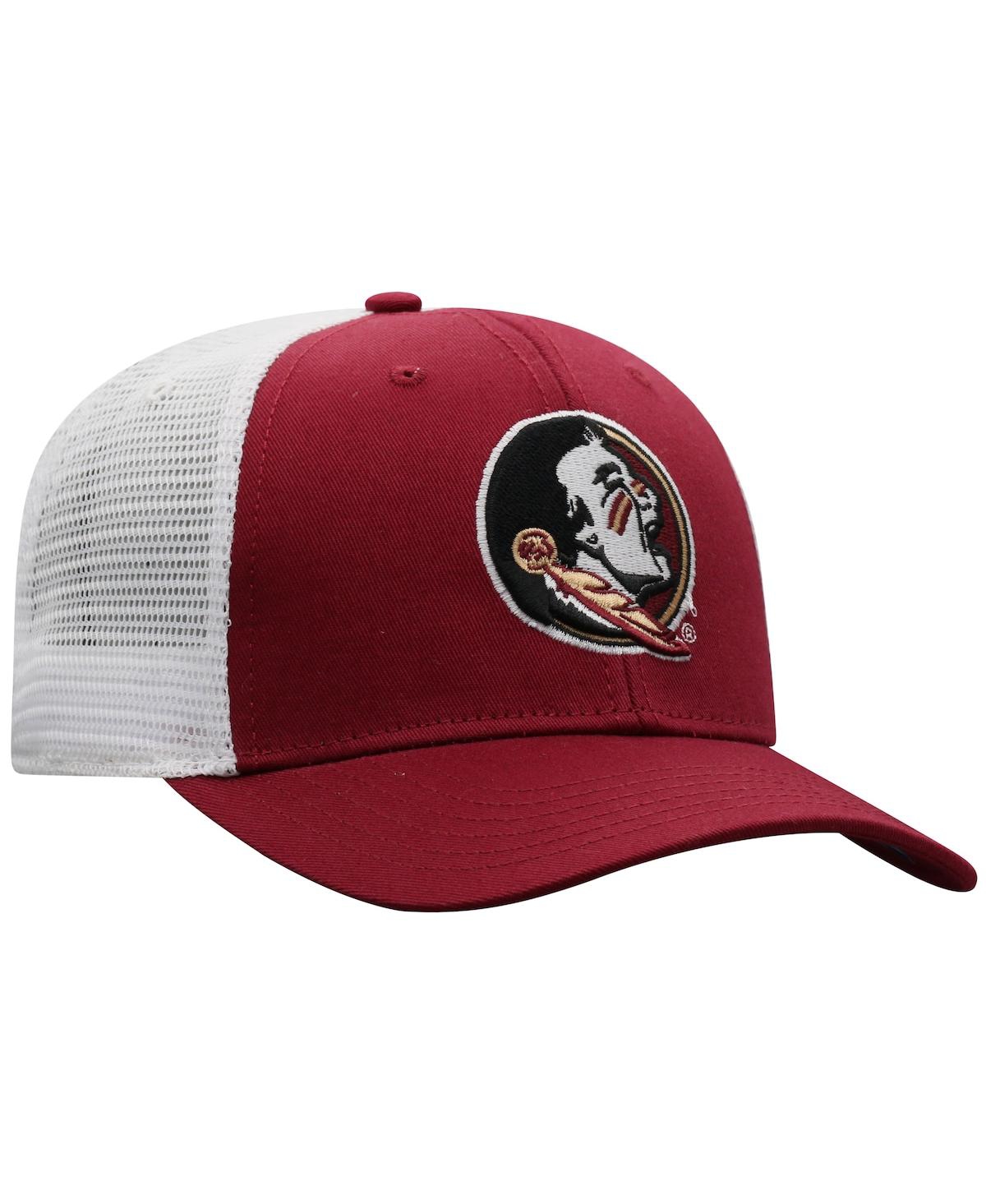 Top Of The World Men's  Garnet, White Florida State Seminoles Trucker Snapback Hat In Garnet,white
