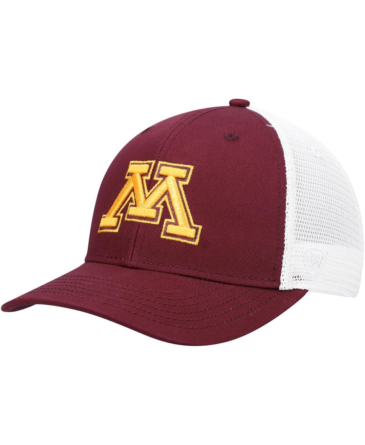 Top Of The World Men's  Maroon, White Minnesota Golden Gophers Trucker Snapback Hat In Maroon,white