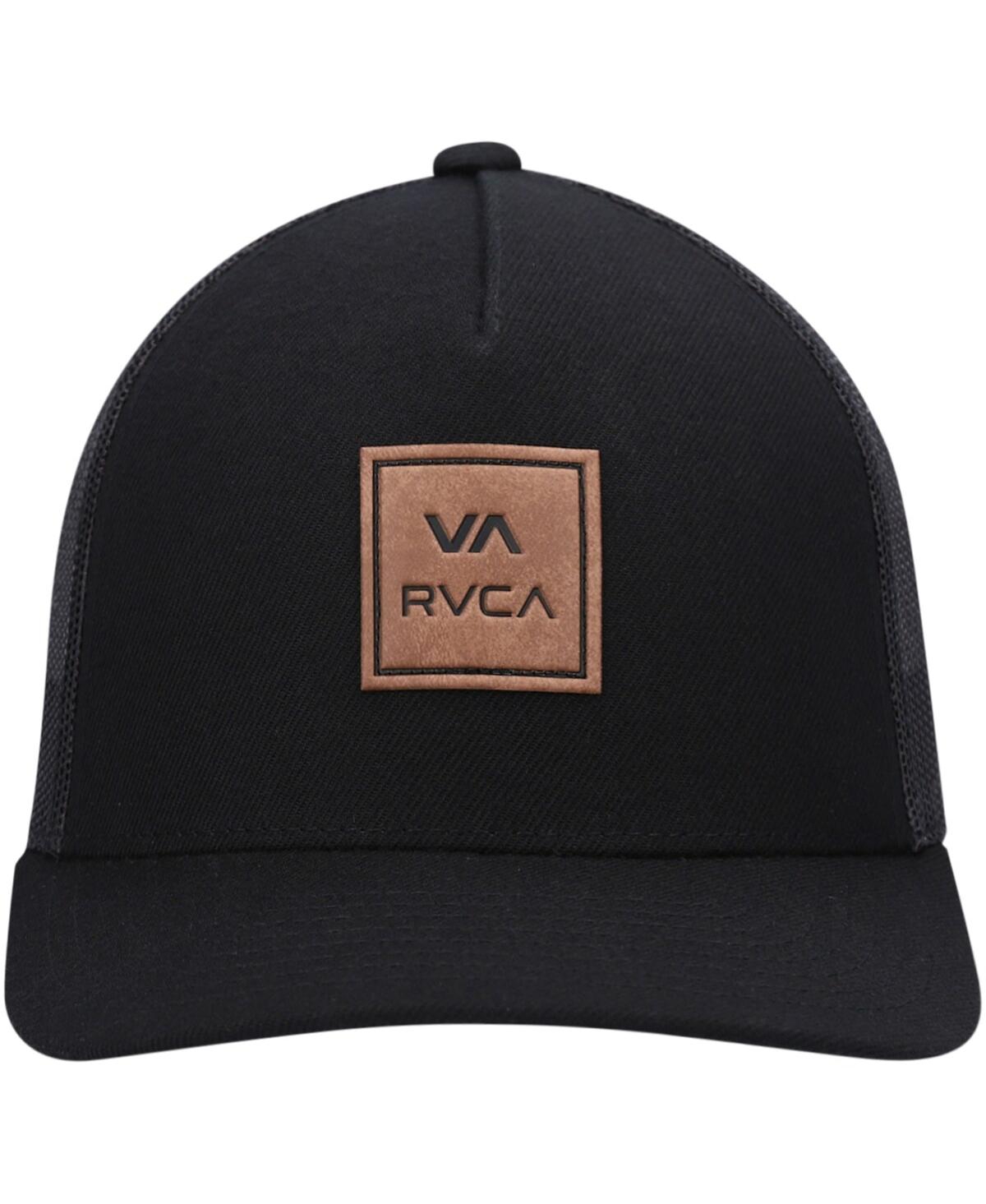 Shop Rvca Big Boys  Black Atw Curved Snapback Trucker Hat