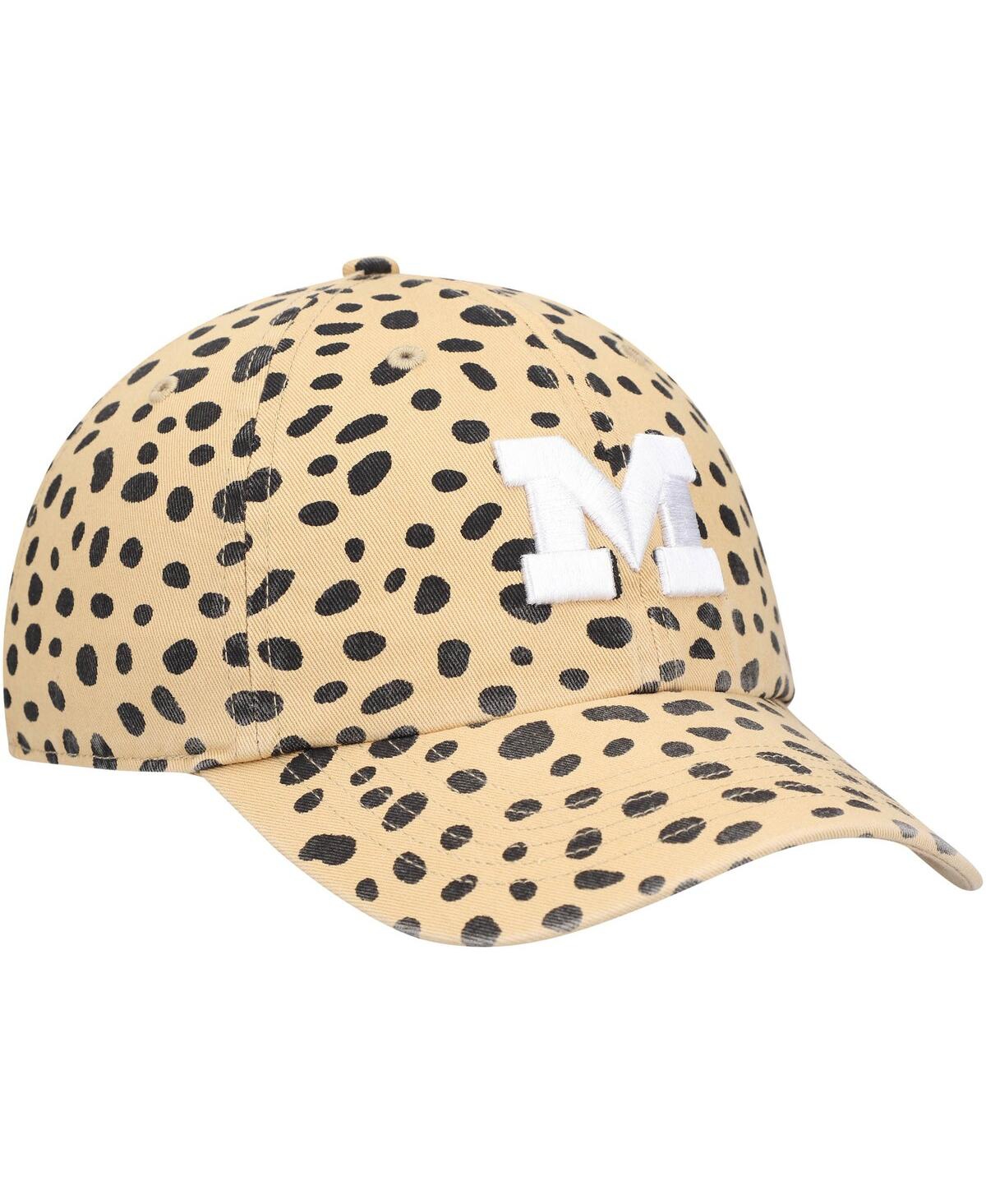 Shop 47 Brand Women's ' Tan Michigan Wolverines Cheetah Clean Up Adjustable Hat
