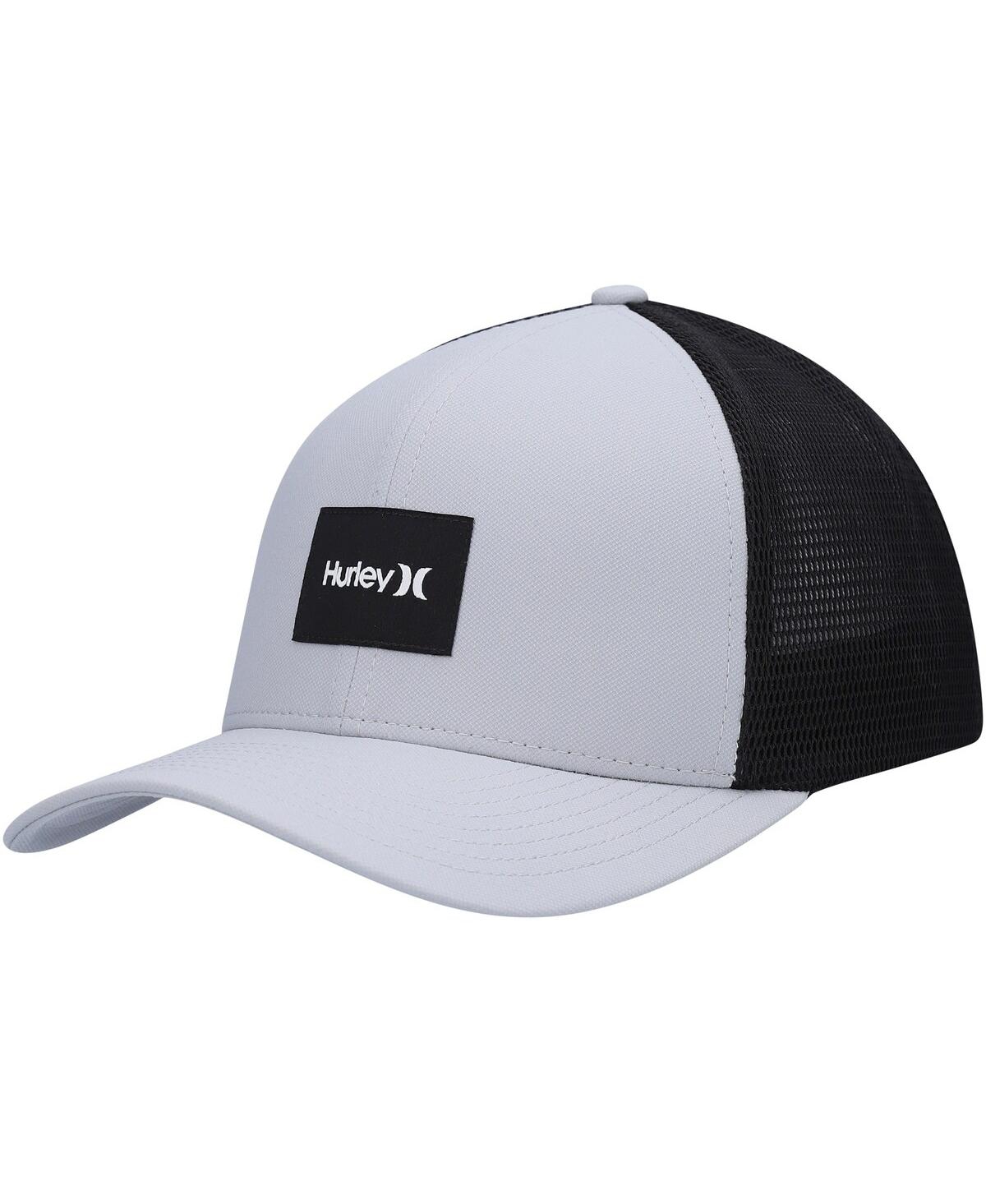 Hurley Men's  Gray Warner Trucker Snapback Hat In White