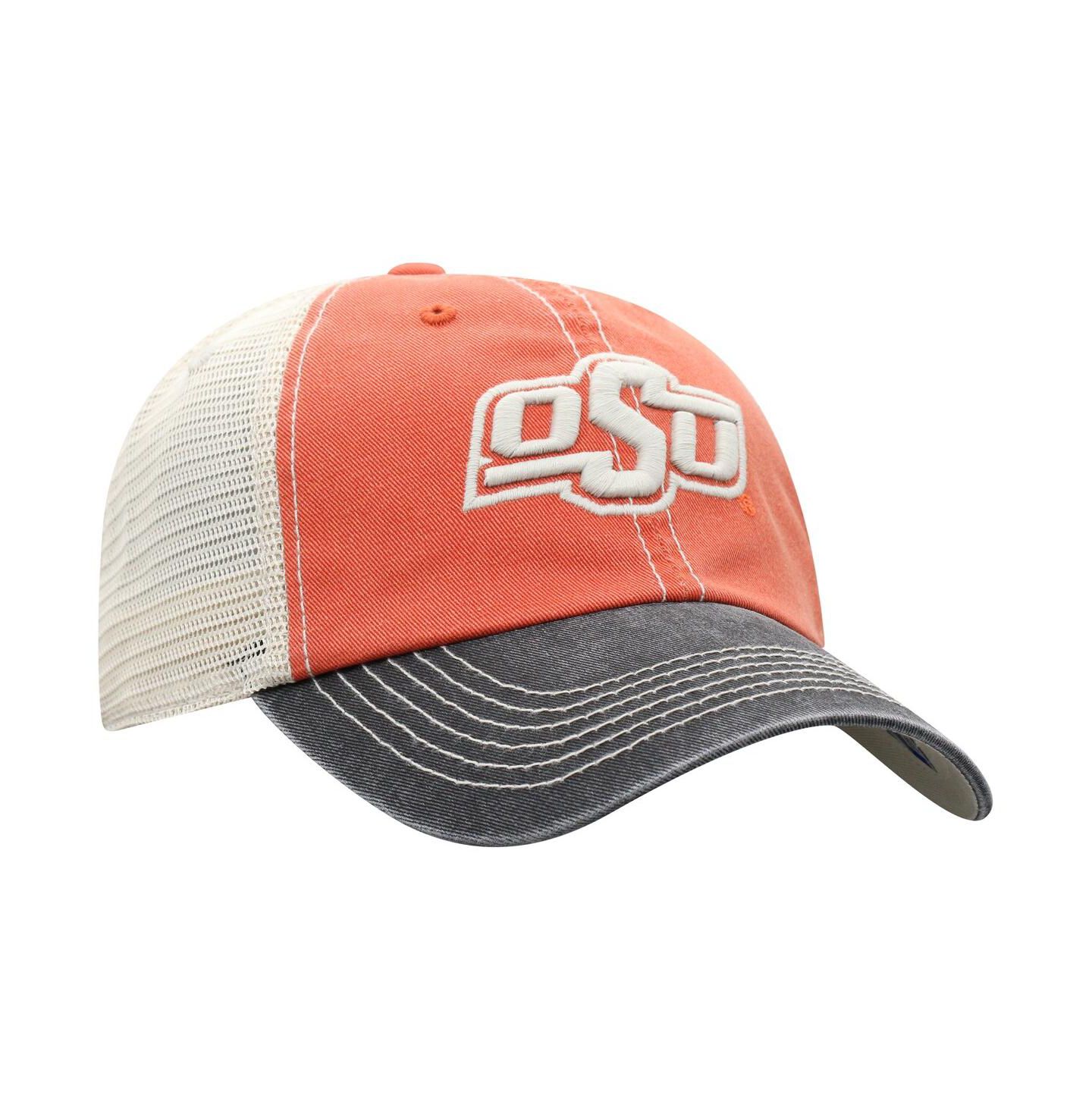 Мужская кепка Top of the World Orange Oklahoma State Cowboys Offroad Trucker Snapback Hat — фото 4