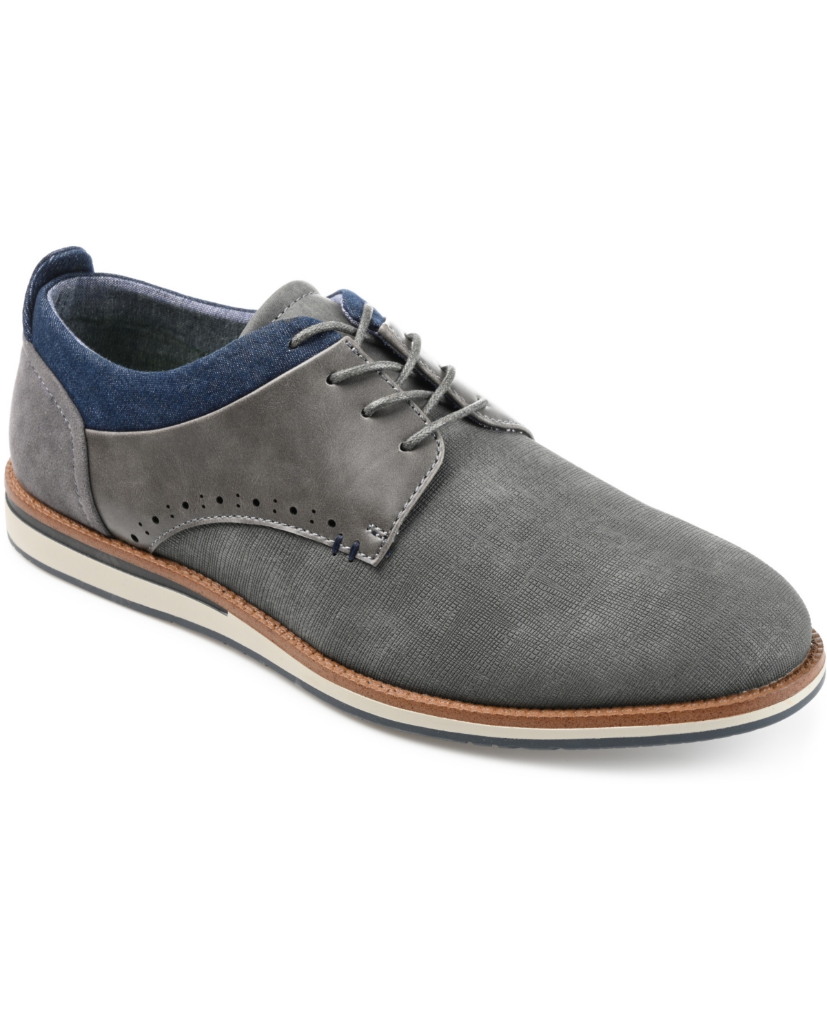 Shop Vance Co. Men's Latrell Embossed Casual Dress Shoes In Gray
