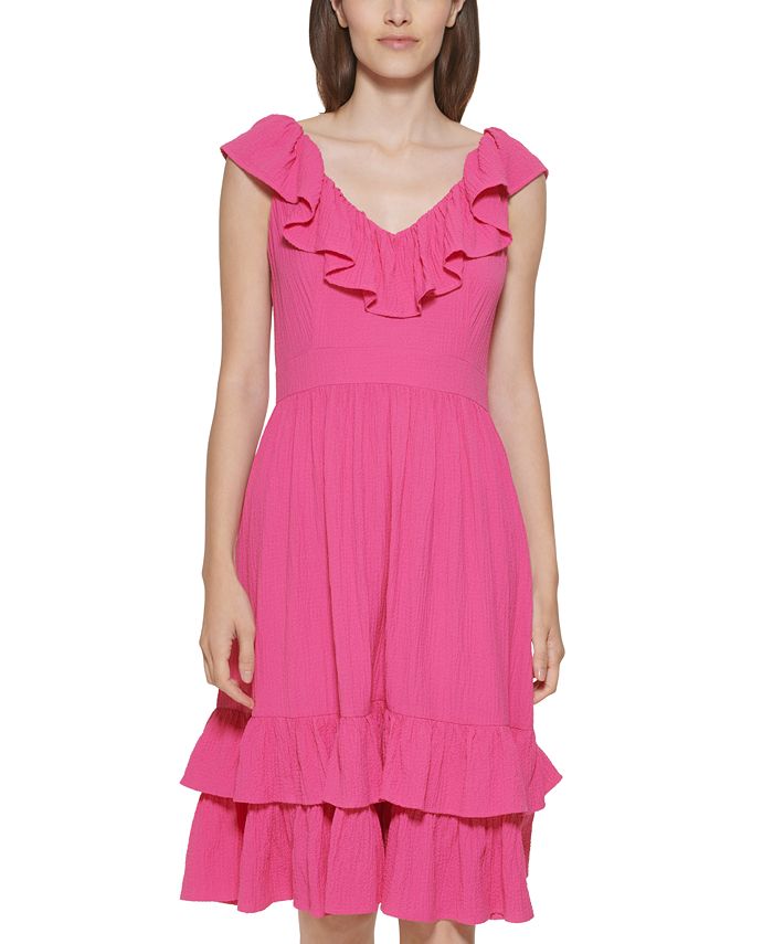 Calvin Klein Women's Ruffled A-Line Dress - Macy's