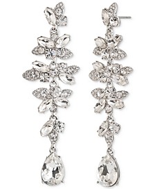Silver-Tone Multi-Crystal Chandelier Earrings