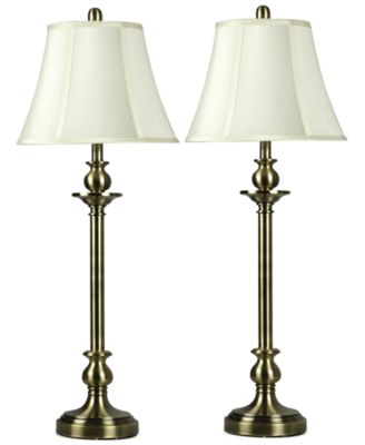 StyleCraft - Set of 2 Antique Brass Buffet Lamps