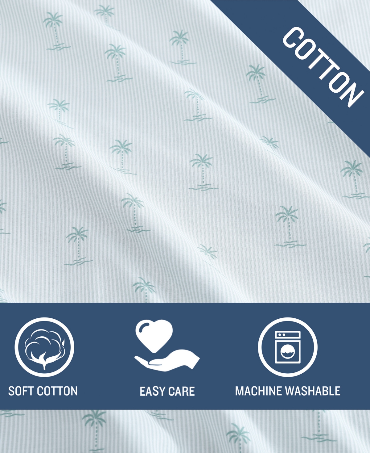Tommy Bahama Cotton Percale 4 Piece Sheet Set, King In Kew Palms