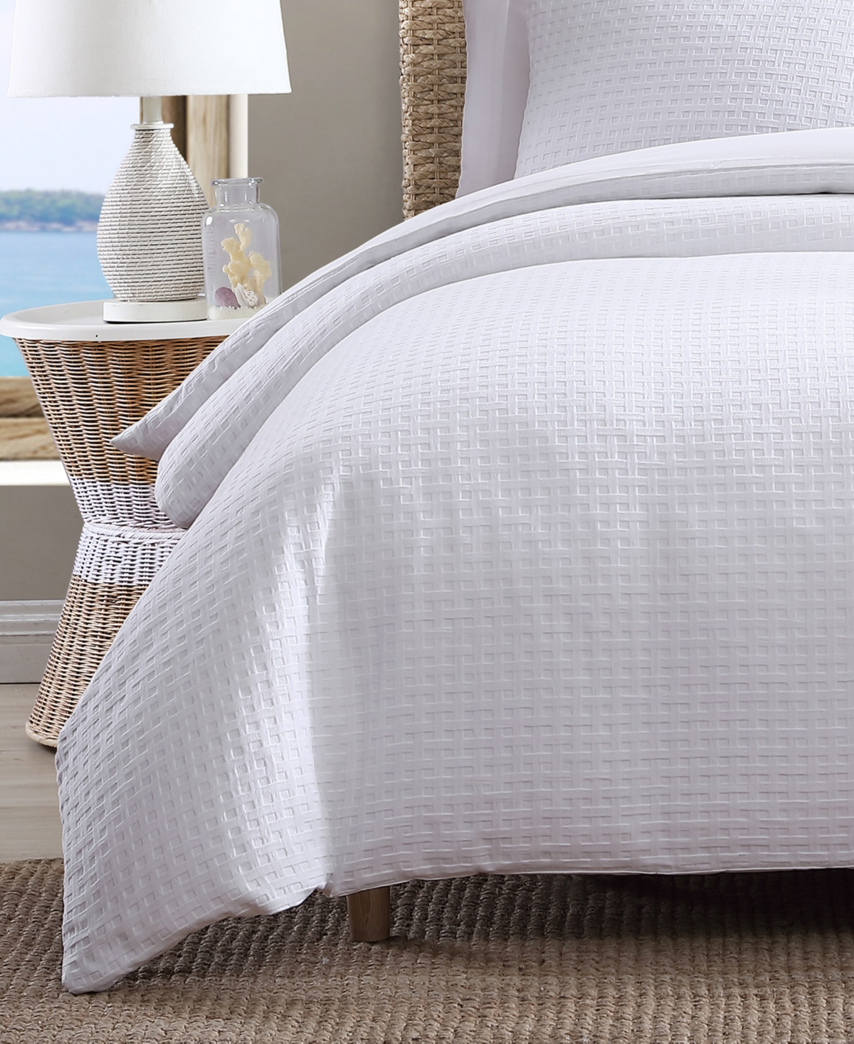 Tommy Bahama Home Basketweave Solid 4 Piece Duvet Cover Set