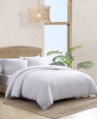 Basketweave Solid 4 Piece Duvet Cover Set, King