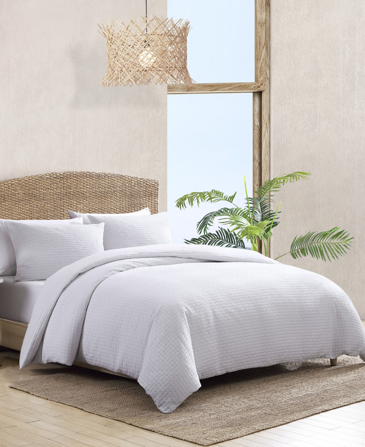Tommy Bahama Home Basketweave Solid 4 Piece Duvet Cover Set