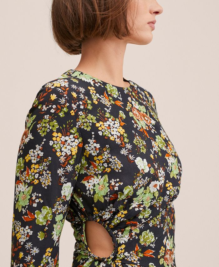 MANGO Women's CutOut Ruched Dress Macy's
