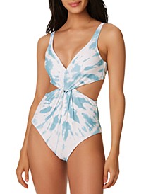 Spiraling Twist-Front Monokini One-Piece Swimsuit, Created for Macy's