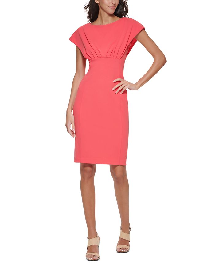 Calvin Klein Petite Ruched Sheath Dress & Reviews - Dresses - Petites -  Macy's