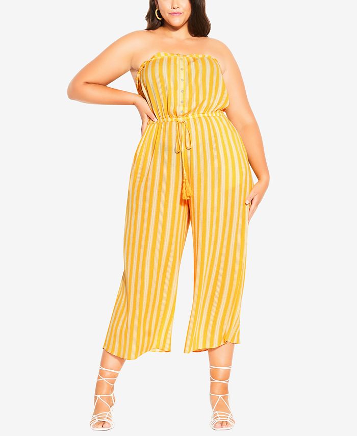 Macy's yellow jumpsuit top