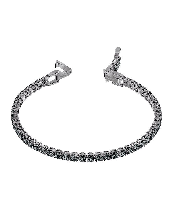 Swarovski Tennis Deluxe Round Cut Ruthenium Plated Bracelet Macy's