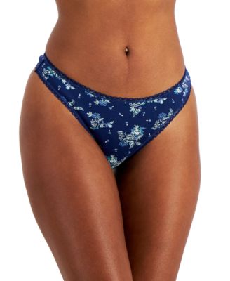 Photo 1 of Charter Club Everyday Cotton Women's Lace-Trim Thong, SIZE XL 