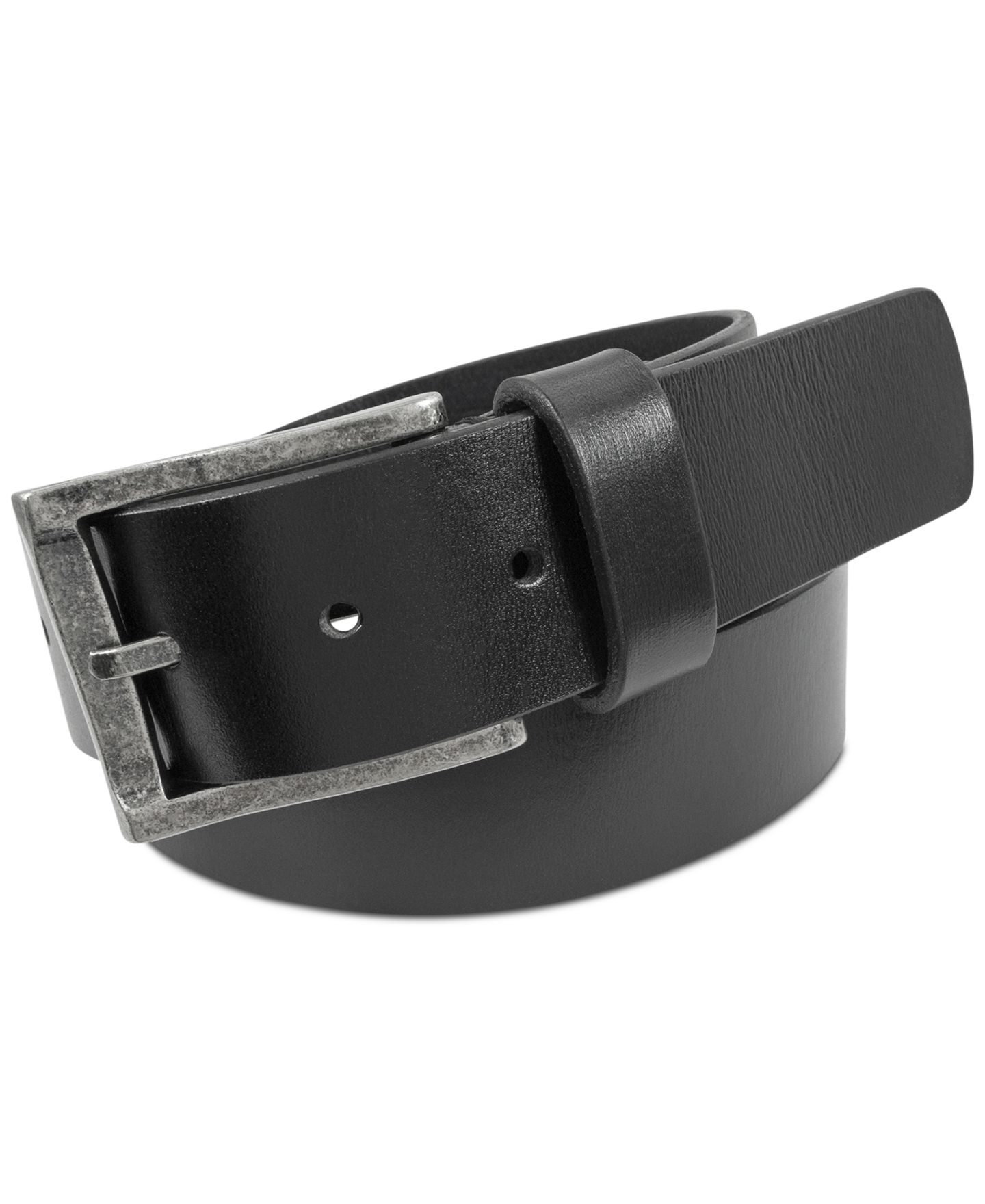 Мужской ремень Florsheim Albert Saddle Leather Belt, цвет: Чёрный — фото 1