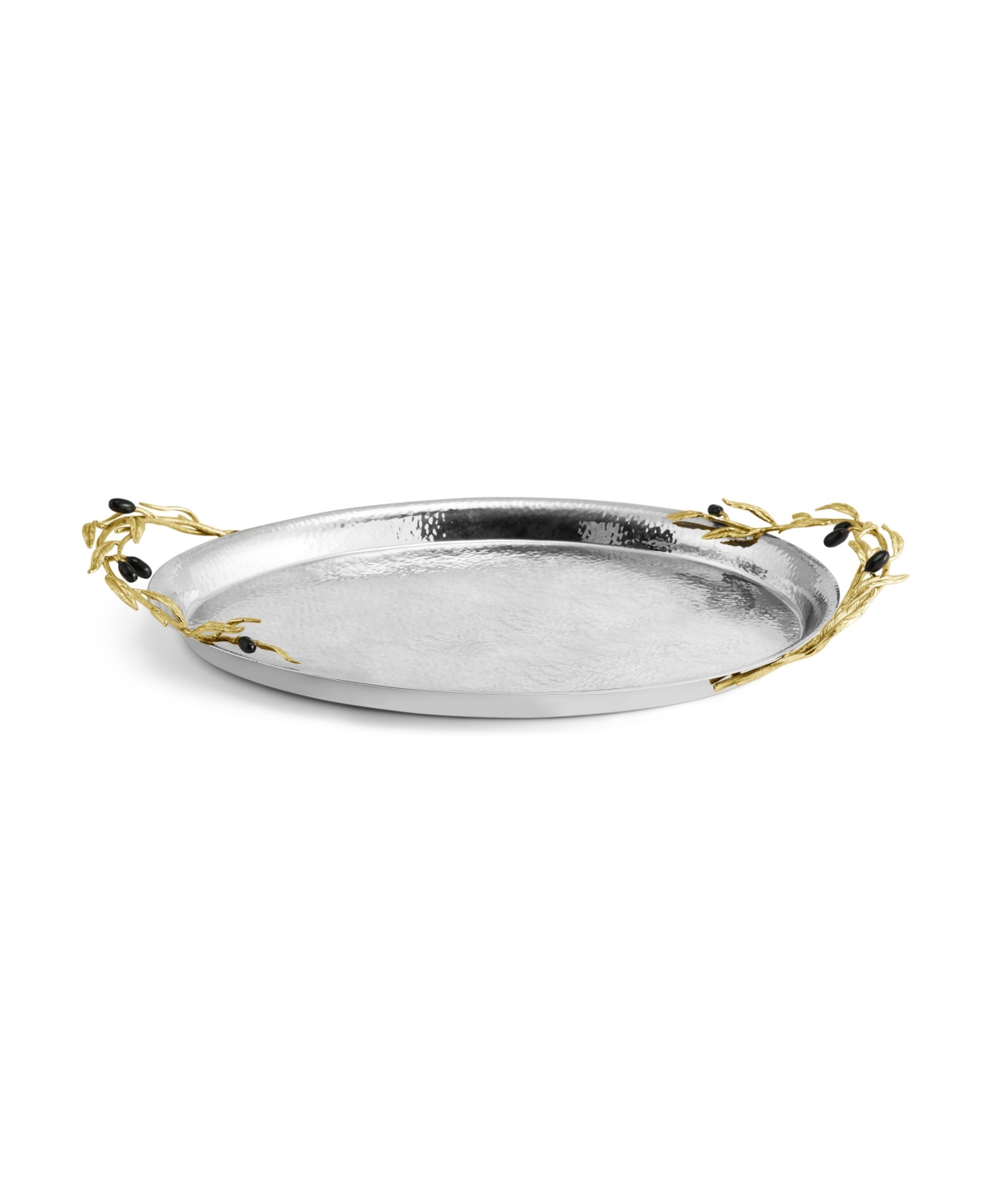 Shop Michael Aram Olive Branch Serving Tray In Gold-tone