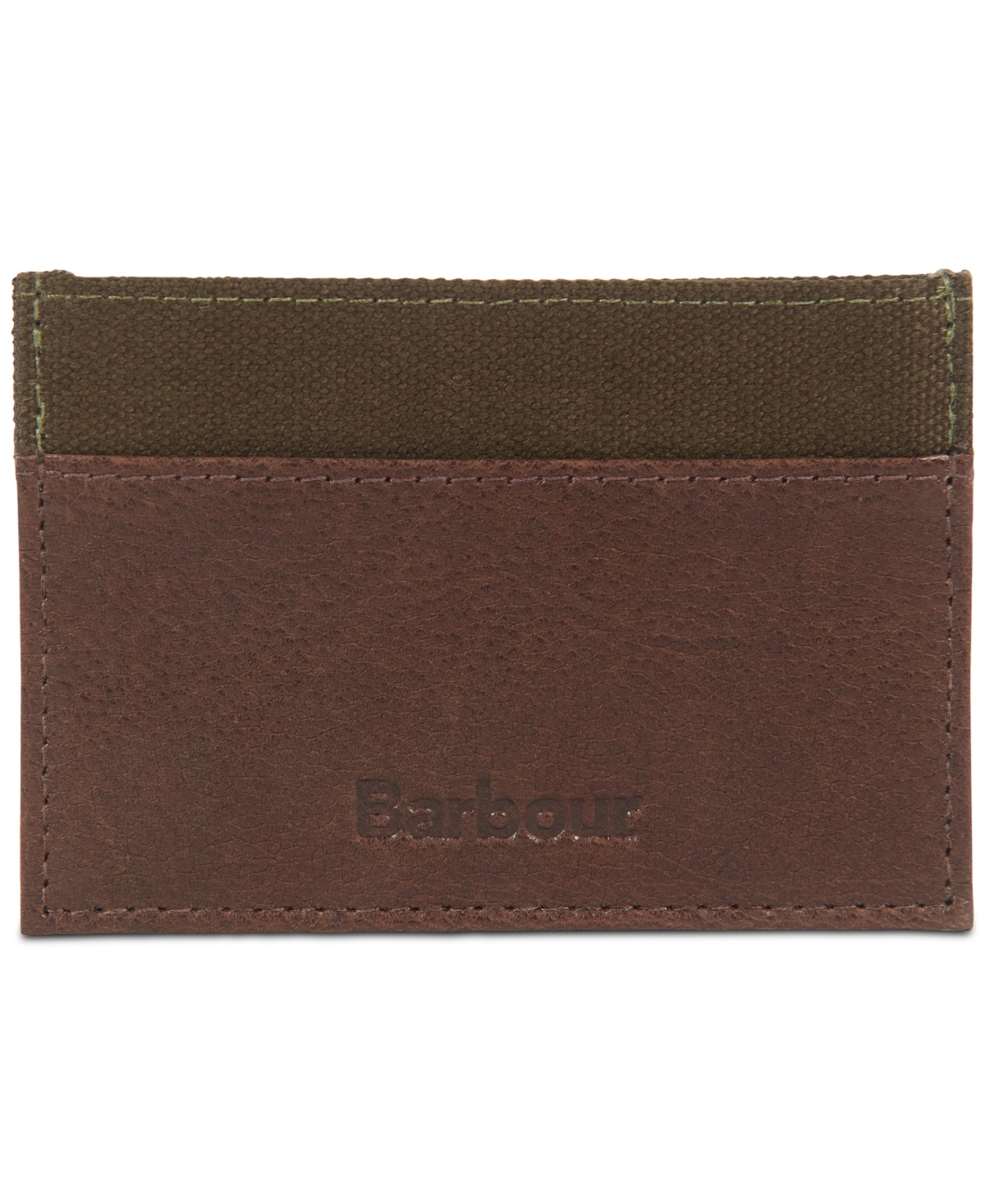 Barbour Logo-embossed Leather Card Holder In Dark Brown