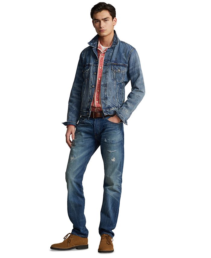 Polo Ralph Lauren Men s Paint Splatter Denim Trucker Jacket Macy s