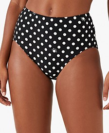 Women's Polka-Dot High-Waist Bikini Bottoms
